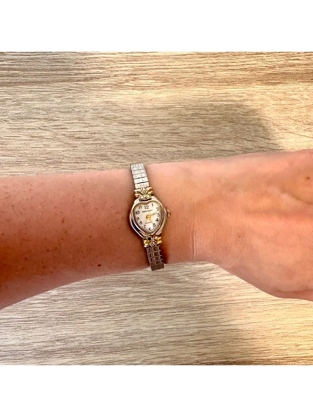 Vintage Times Square Women’s Watch Art Deco Rhinestone Silver Gold Tone Quartz